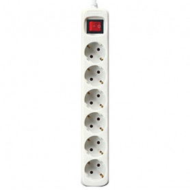 Power Socket - 6 Sockets with Switch Silver Electronics White Silver Electronics - 1